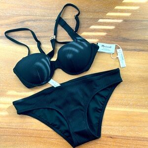 NWT Madewell Black Women's Swim Set
